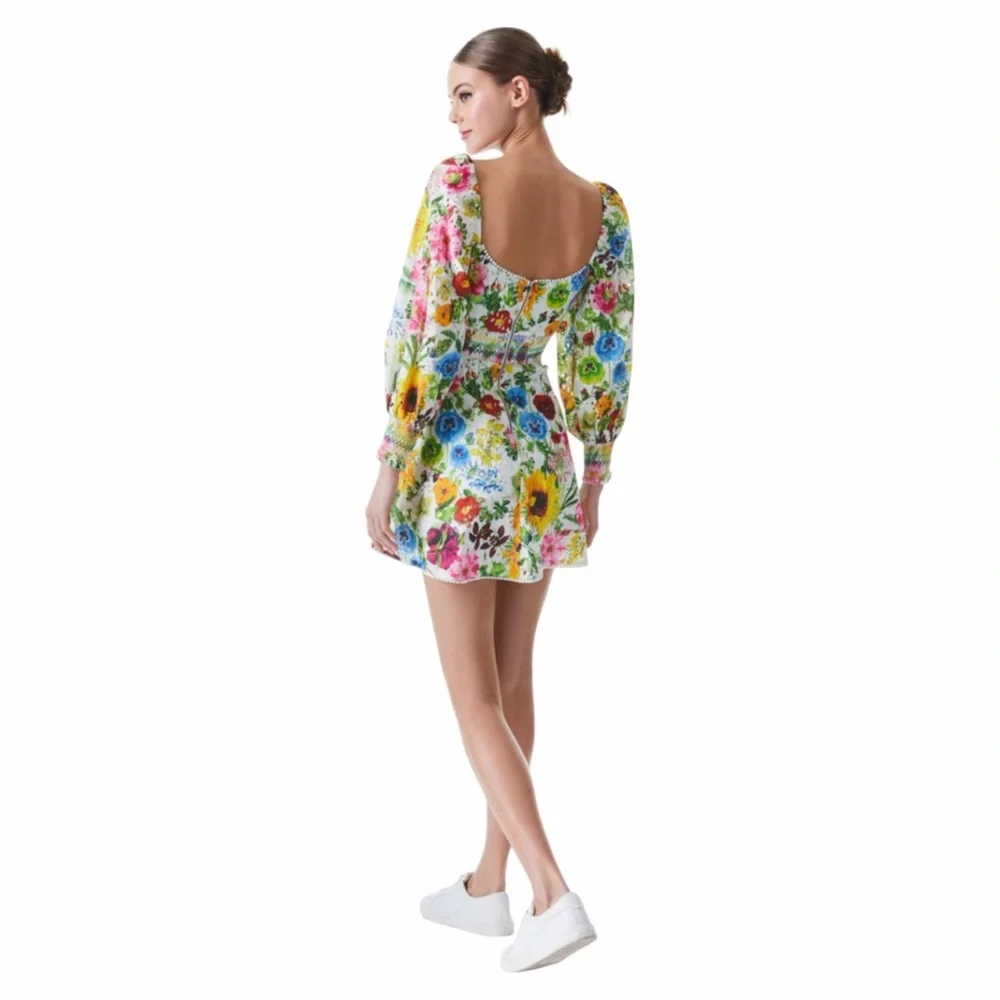 NWT Alice + Olivia Crawford Sweetheart Mini Dress Size 0 Sunday Stroll/Multi